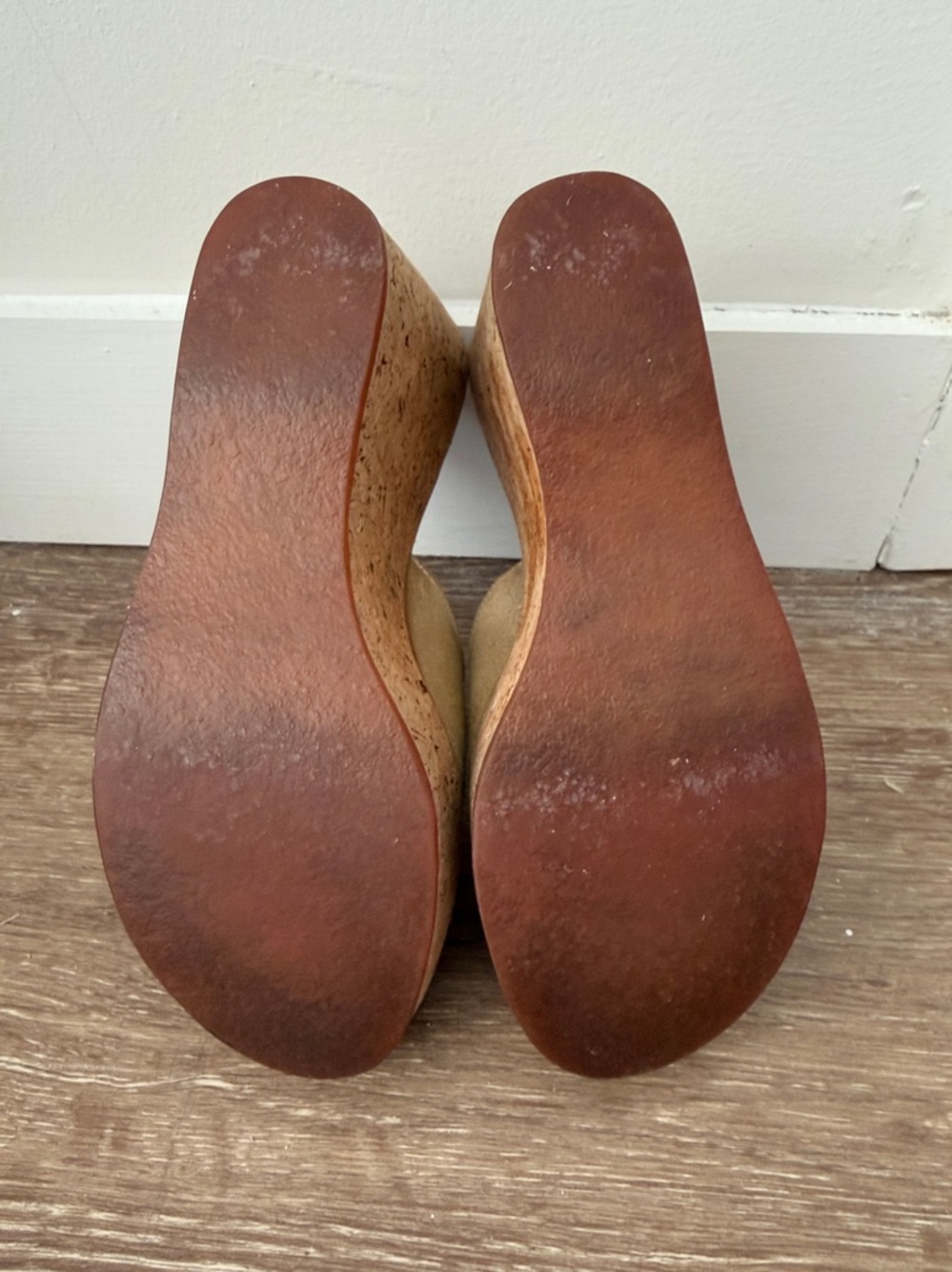 K jacques st tropez gold wedge platform slides cork heel size 39 / 8.5 - Picture 10 of 10